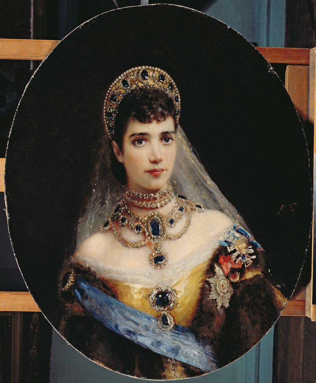 皇后マリア・フョードロヴナ（1847-1928）の肖像デンマークのダグマー 作： コンスタンチン・エゴロビッチ・マコフスキー