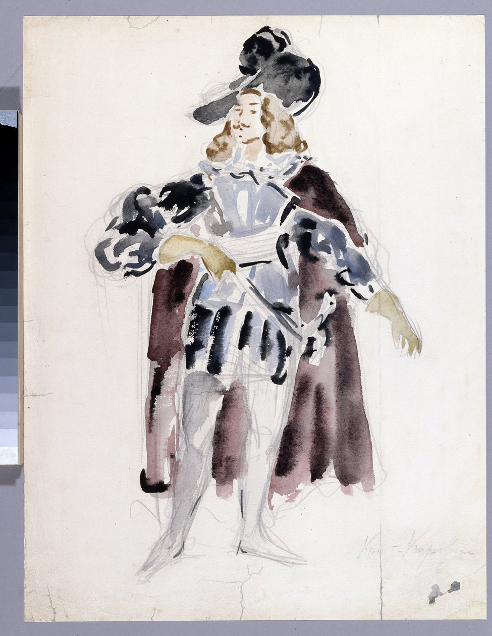 Alexandre Dargomyjski (1813-1869) によるオペラ「Le guest de pierre」の衣装デザイン (A. Dargomyzhsky によるオペラ The Stone Guest の衣装デザイン)。 コンスタンチン アレクセイヴィッチ コロビン (コンスタンチン コロビン) (1861-1939) の作品、紙に水彩 作： コンスタンチン・アレクゼーヴィッチ・コロヴィン