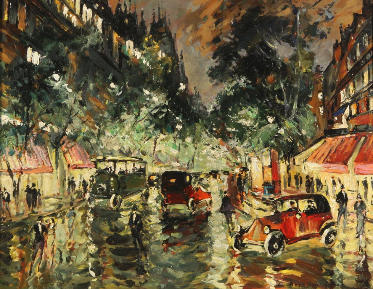 パリの雨の夜、1930年代 作： コンスタンチン・アレクゼーヴィッチ・コロヴィン