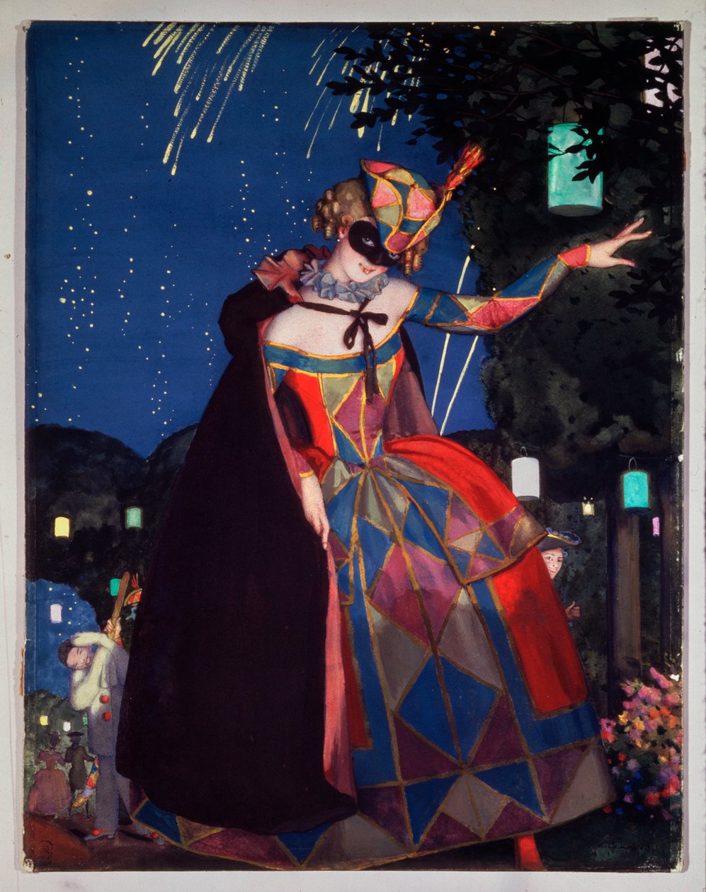 コロンバイン語。 コンスタンティン (コンスタンティン) アンドレエヴィチ ソモフ (18691939) の作品、水彩画、グワッシュ、厚紙