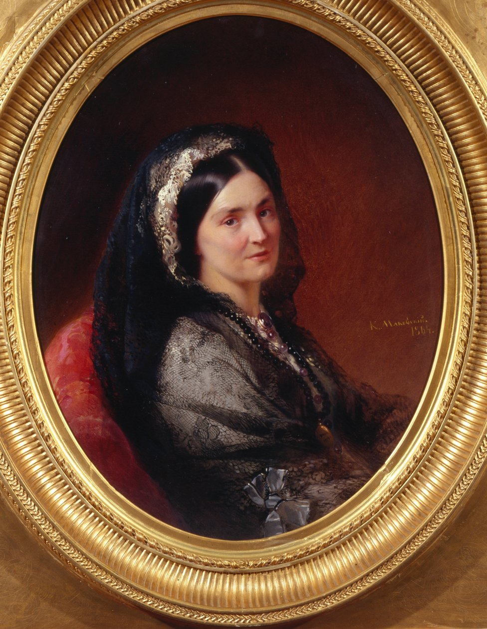 ナタリア伯爵パブロフナストロガノヴァの肖像1796-1872年、1864年 作： コンスタンチン・エゴロビッチ・マコフスキー