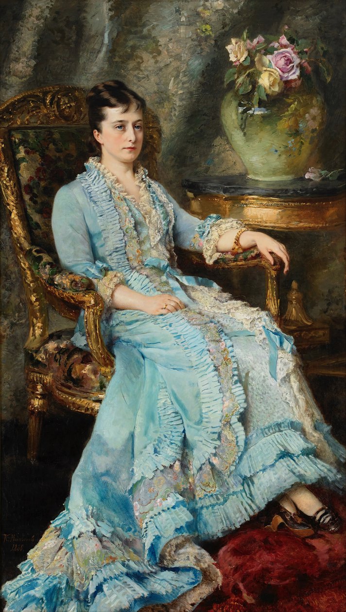 エカテリーナ・ミハイロフナ・ドルゴルコワ王女の肖像、1847～1922年、1880年。 作： コンスタンチン・イェゴロヴィッチ・マコフスキー