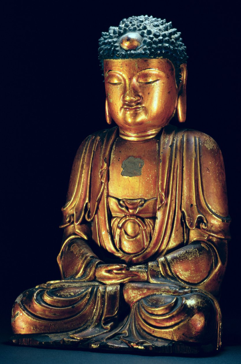 坐仏の像（金漆） 作： 朝鮮学校