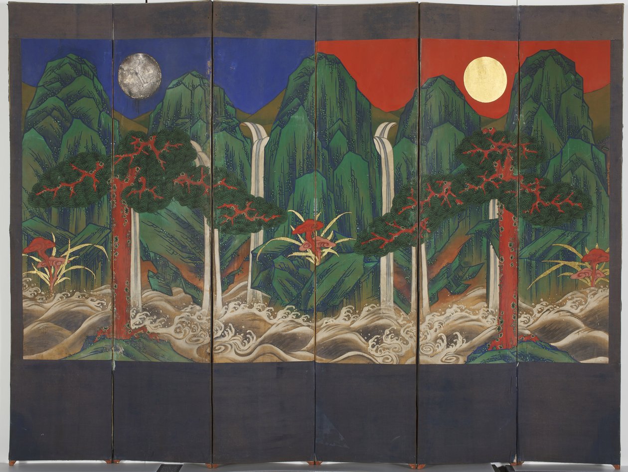 横長（パネル上のテンペラと金箔） 作： 朝鮮学校