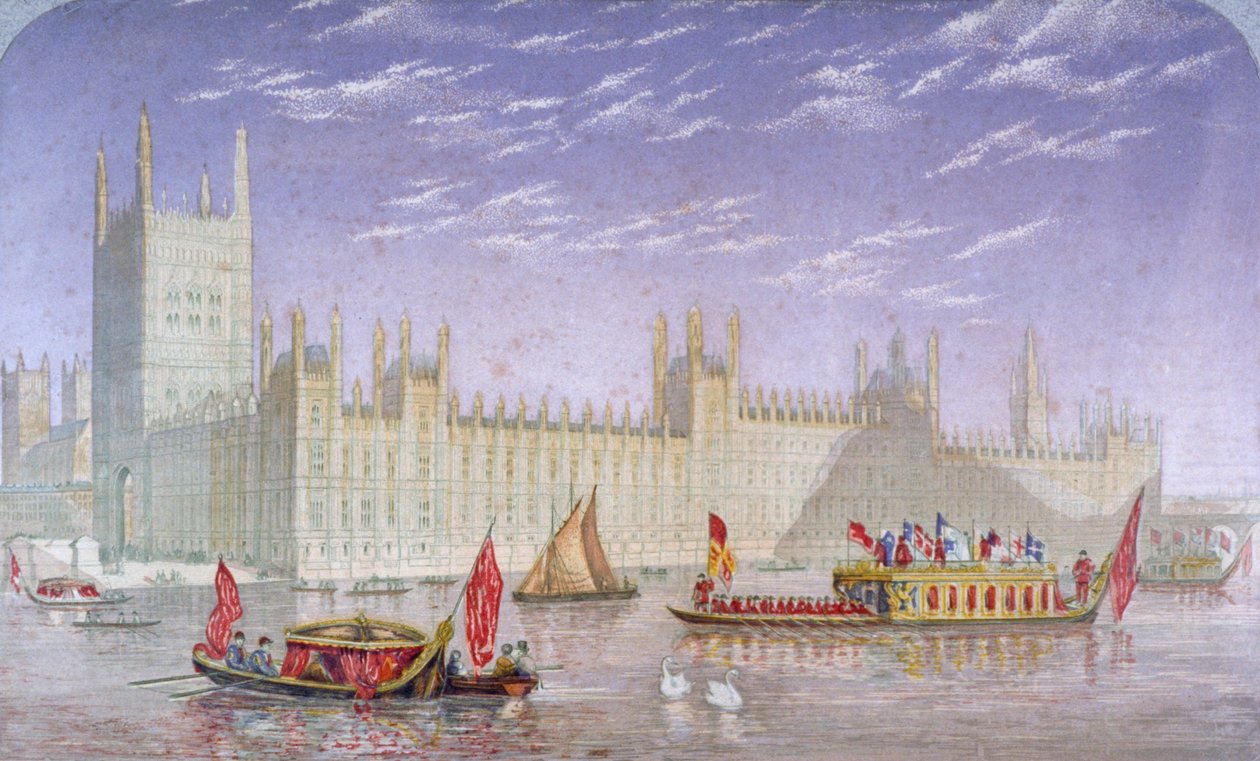 ウェストミンスター宮殿、ロンドン、c1850 作： クロンハイムとCo