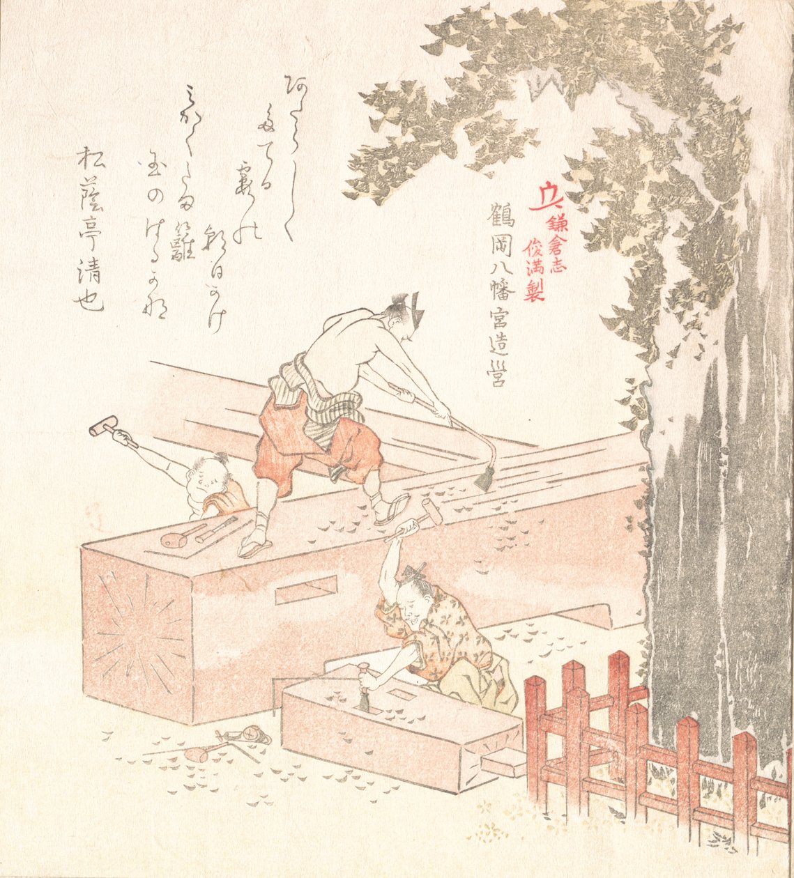 鎌倉の歴史。鶴岡八幡宮造営 18世紀末～19世紀初頭 作： 久保俊満