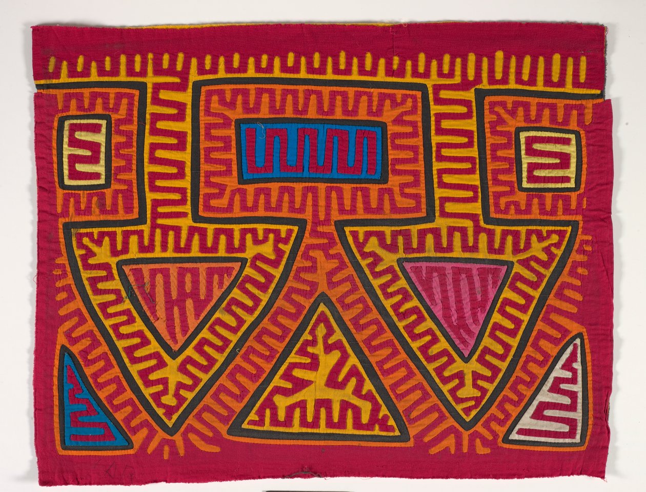 Painel de camisa (mola), c.1950 (algodão aplicado) 作： クナ インド文化