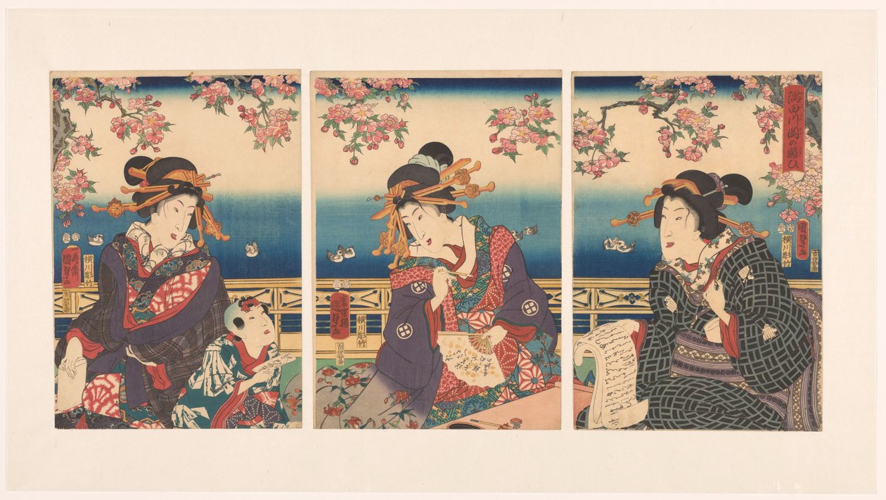 隅田川沿いの山の繁栄 作： 歌川国貞（二代）