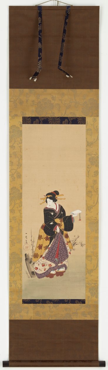 梅の木に立つ花魁 作： 歌川邦幸