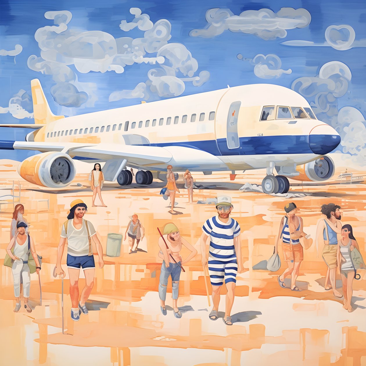 飛行機に乗って、かわいそうな動物たち、遠くに砂山 2 作： カート・ヘプケ