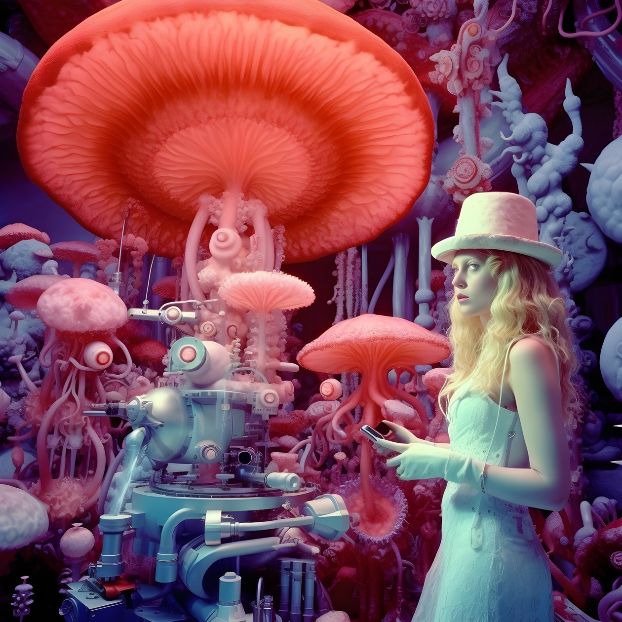 デヴィッド・ラシャペルの芸術的スタイルによる女性の超解像電子顕微鏡写真4 作： カート・ヘプケ