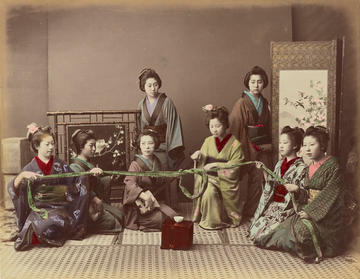 （金コンチキ）1880年頃の日本の女の子のゲーム 作： 日下部金兵衛