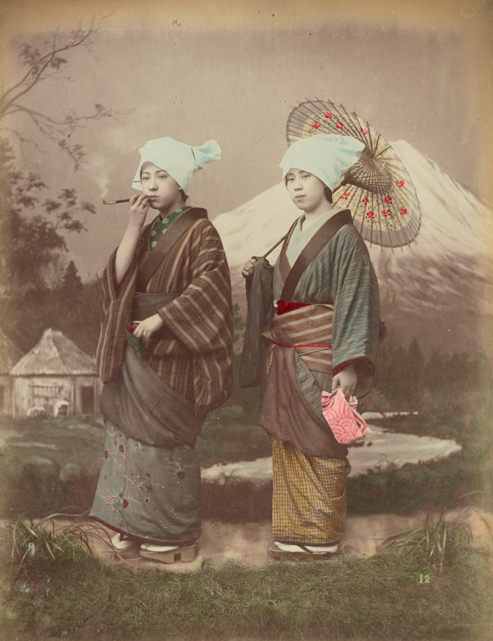 日本人旅行者、1880年頃 作： 日下部金兵衛