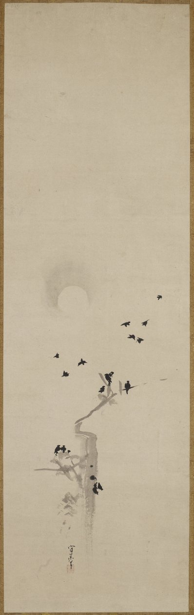 カラスの群れ、1690〜1700年頃（紙にインク） 作： 森影Ku森影Ku