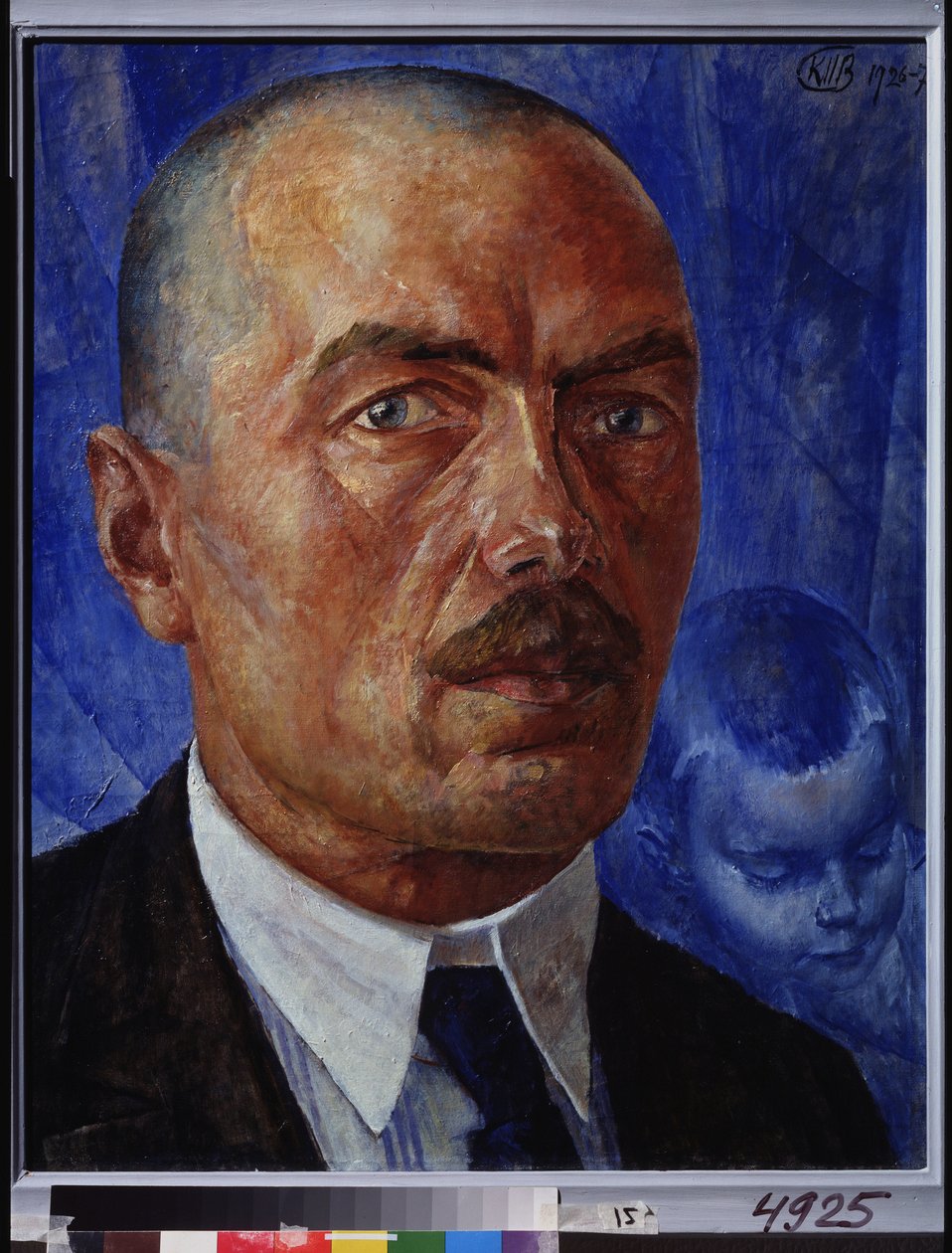 自画像。 Kuzma Sergeevich Petrov Vodkin (Petrov-Vodkin) (Kouzma Petrov Vodkin) (Petrov-Vodkin) (1878-1939)、キャンバスに油彩による絵画 作： クズマ・セルゲビッチ・ペトロフ・ヴォドキン