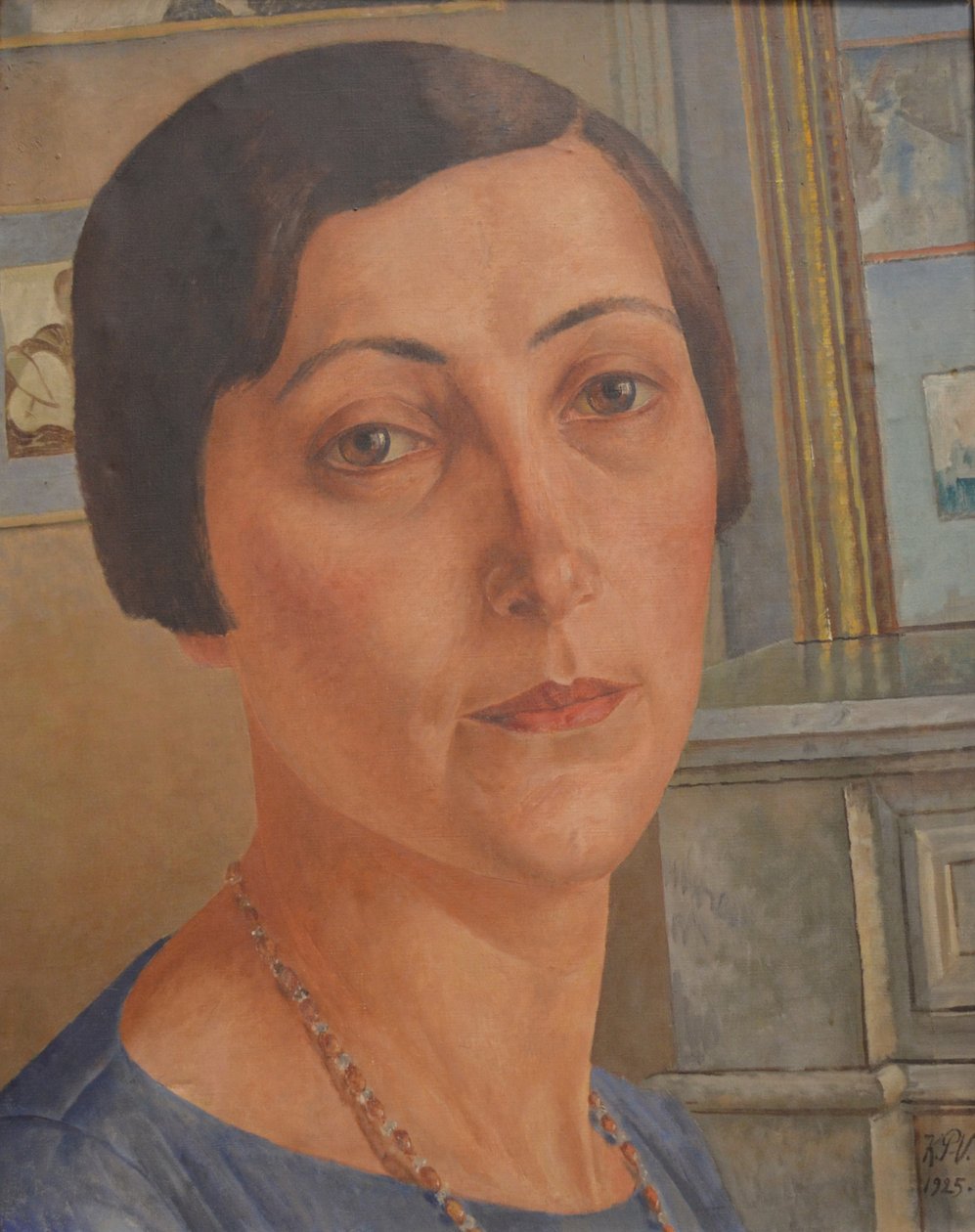 Salomea Nikolayevna Andronikova 1888-1982の肖像。 作： クズマ・セルゲビッチ・ペトロフ・ヴォドキン