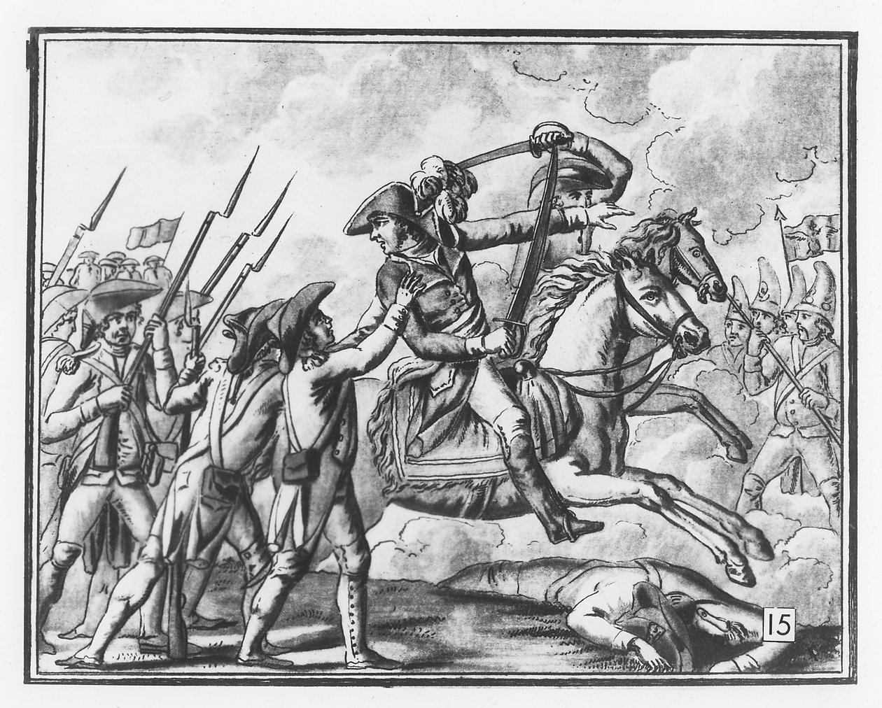 ノーヴィの戦いでのジュベール将軍の死、1799年 作： LFラブラス