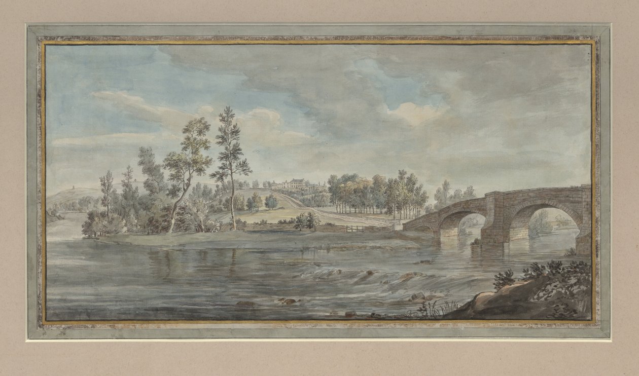 オーズ橋、アーマスウェイト、c.1770-80 作： レディ・メアリー・ローサー