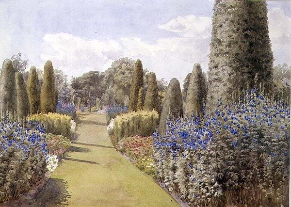 The Herbaceous Border」（水彩・紙 作： レディアリスウィロビー