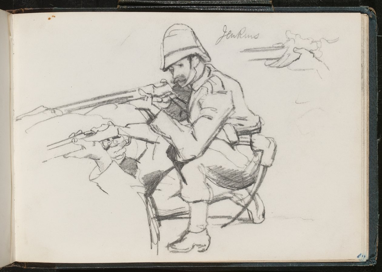 ジェンキンス？ 1879年、火にひざまずいて 作： レディバトラー