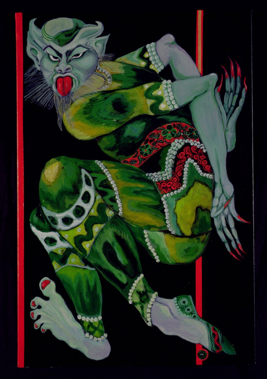 悪魔、バクスト後（パートI）、1992（キャンバスにアクリル）（279212も参照） 作： ライラ・シャワ