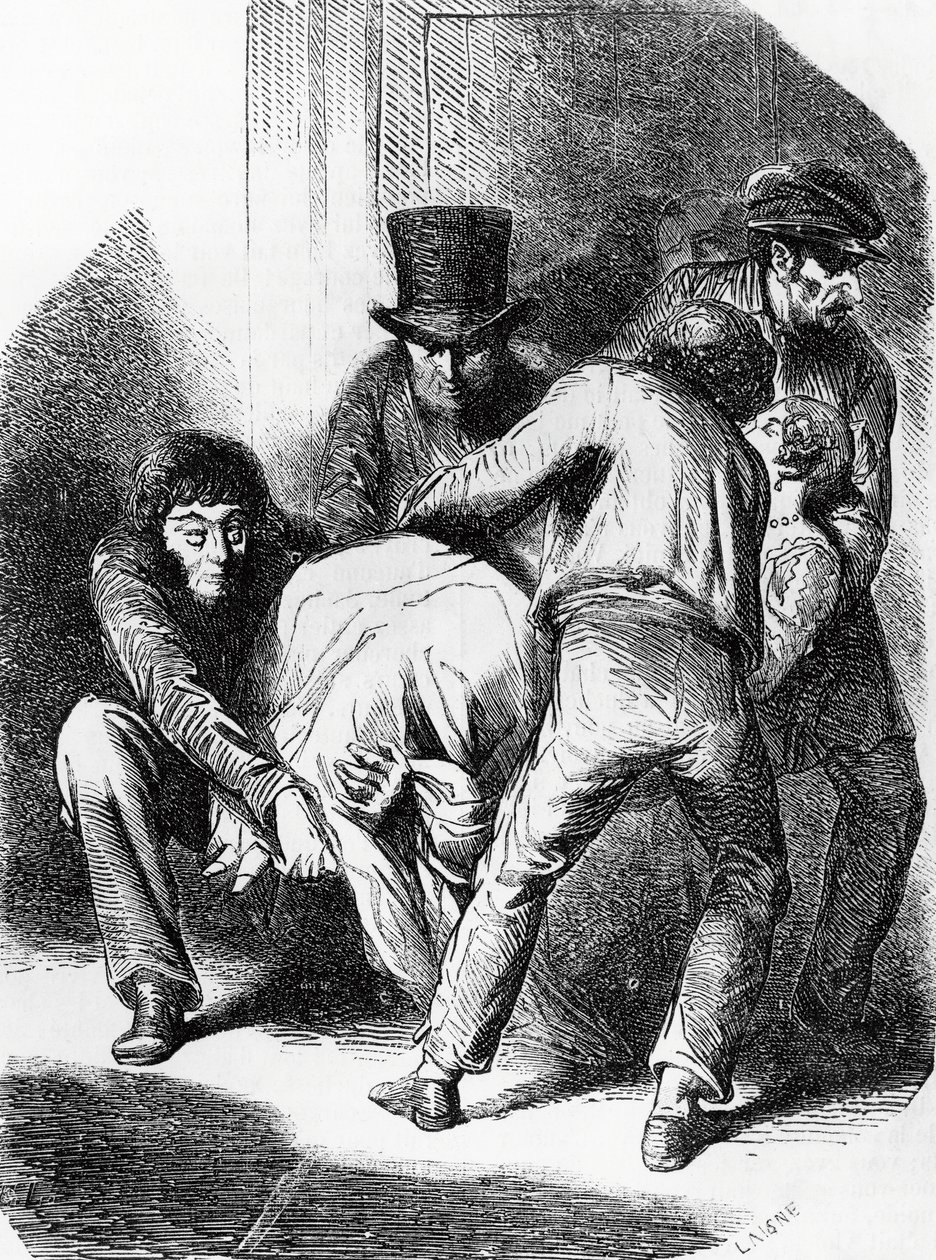 オノレ・ド・バルザック（1799-1850）の小説『ランジェ公爵夫人』の挿絵（『人間喜劇』全集より）、Laisneのエングレーヴィング。 作： Laisne Laisne
