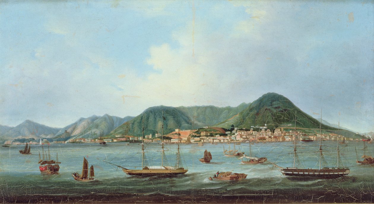 香港の港、1830〜40年頃（キャンバスに油彩） 作： Lam Qua（attr。to）