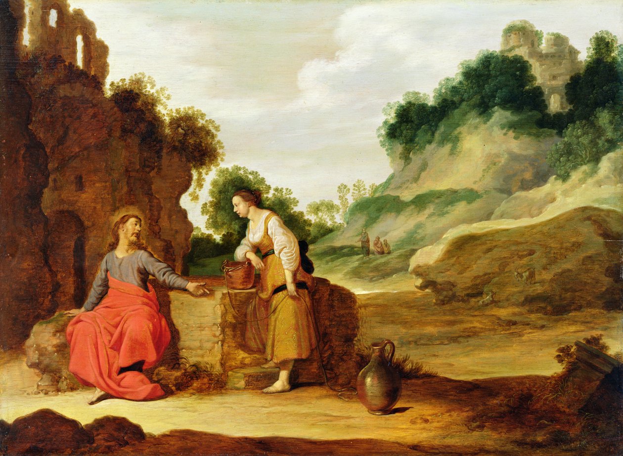キリストとサマリアの女、1635年 作： ランバートジェイコブスまたはジェイコブス