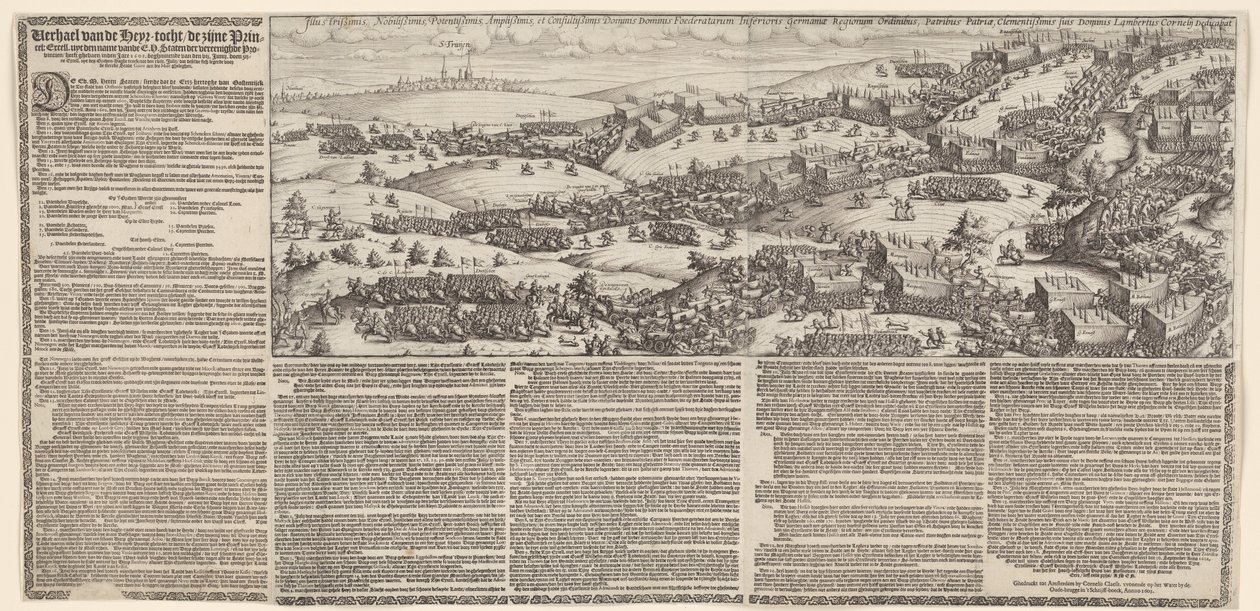 ブラバントからグレイブへのモーリスの旅、1602年 Verhael van de Heyr-tocht その王子様。 優れています。 E.H.の名前です。 Staten der vereenighde Provintien has ghedaeen inden Jare 1602 (オブジェクトのタイトル) 作： ランバートコーネリス。