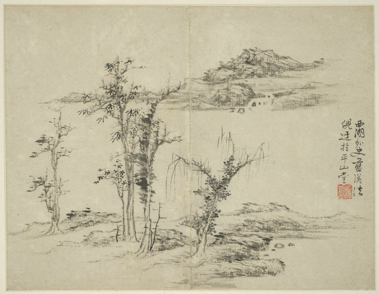 古代の巨匠のスタイルの風景: Ni Zan (1301-1374) 以降 作： 蘭英