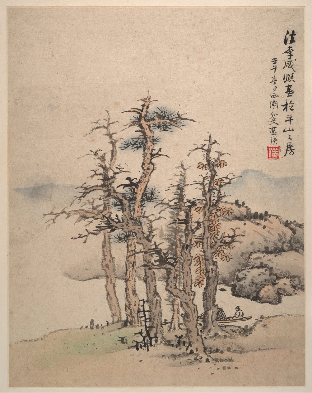 歌と元のマスターの後の風景、1642年。 作： 蘭英
