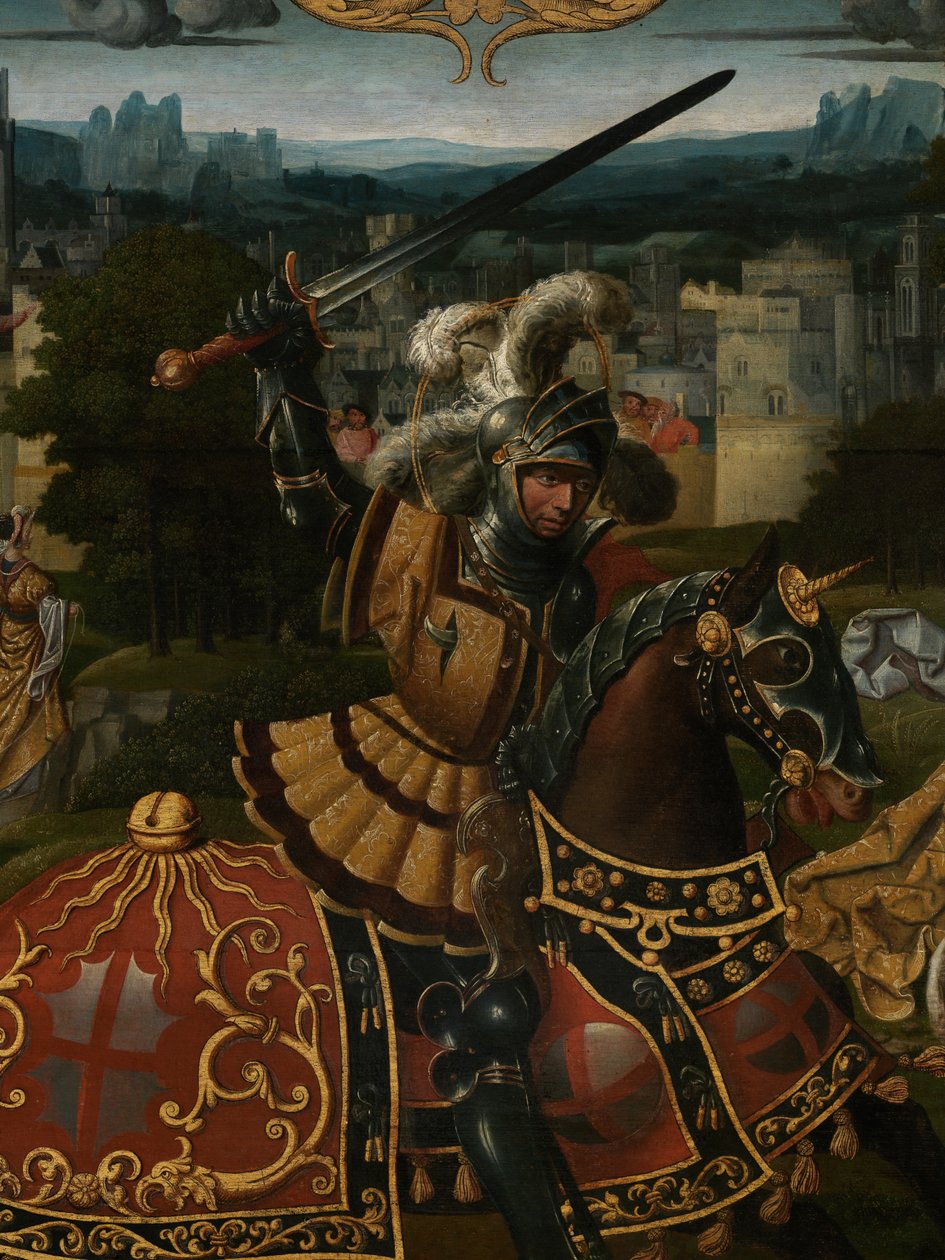Detalhe da Lenda de São Jorge (óleo sobre painel) 作： ランスロット (学校の) ブロンディール