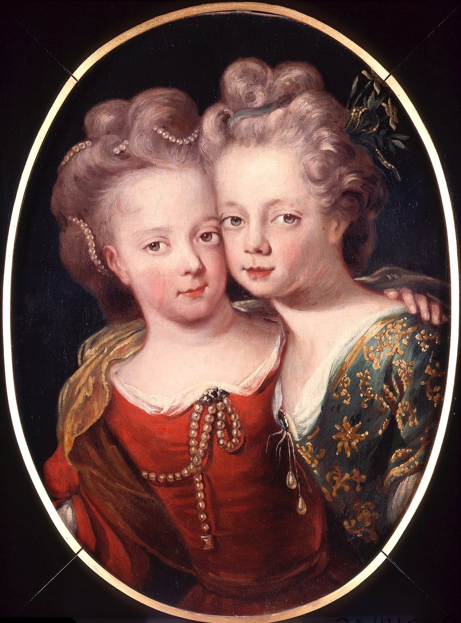 子供時代のイザベラ・シャルロッテとソフィア・ヘドウィグの二重像 作： 無名の画家