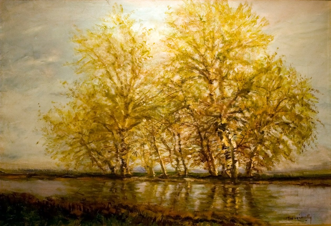 Koratavasz Fak a vizpartonn英語：Early_spring_Trees_at_the__Waterfrontn 作： ラズロ・メドニャンスキー