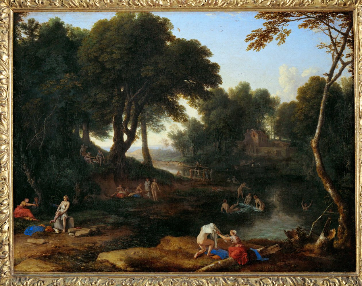 Paysage aux baigneuses - 水浴客のいる風景 ... 作： Laurent de (workshop of) La Hyre