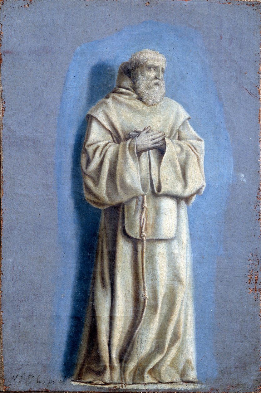 ミニーム騎士団創設者 サン・フランソワ・ド・ポール（1416-1507） カメーユ付き絵画 ローラン・ド・ラ・ハイレ（1606-1656）作 カンバス 17世紀 日0.36 x 0.23 m Paris.ルーヴル美術館 作： ローラン・ド・ラ・イール