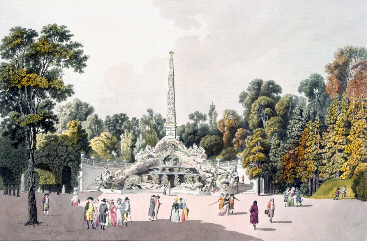 1790年代のウィーン、シェーンブルン宮殿の庭園の眺め 作： ローレンス・ジャンシャ