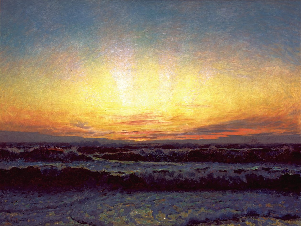 荒天の北海。日没後。 Højen 作： Laurit 社のスプリンクラー Tuxen