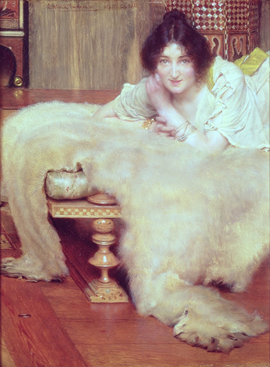 リスナー：The Bear Rug、1899 作： ローレンス・アルマ・タデマ