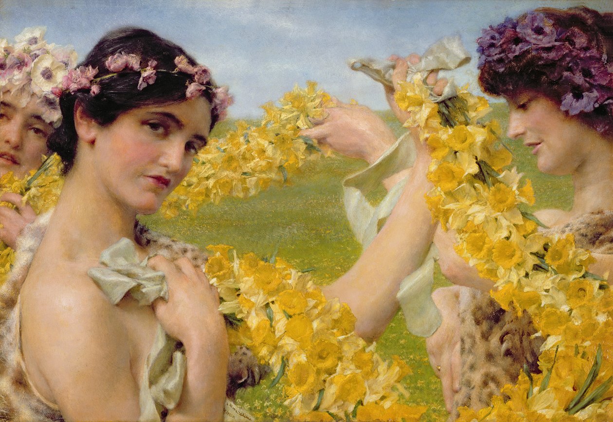花が戻ったとき、1911年 作： ローレンス・アルマ・タデマ