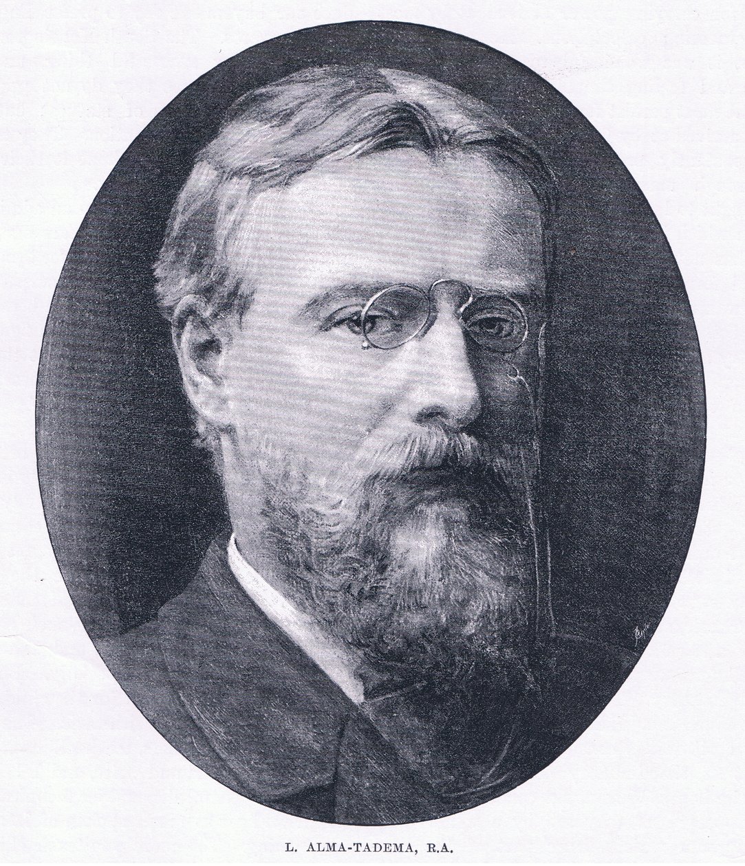 アルマ・タデマの自画像（The Magazine of Art 1893, Cassell and Companyより 作： ローレンス・アルマ・タデマ