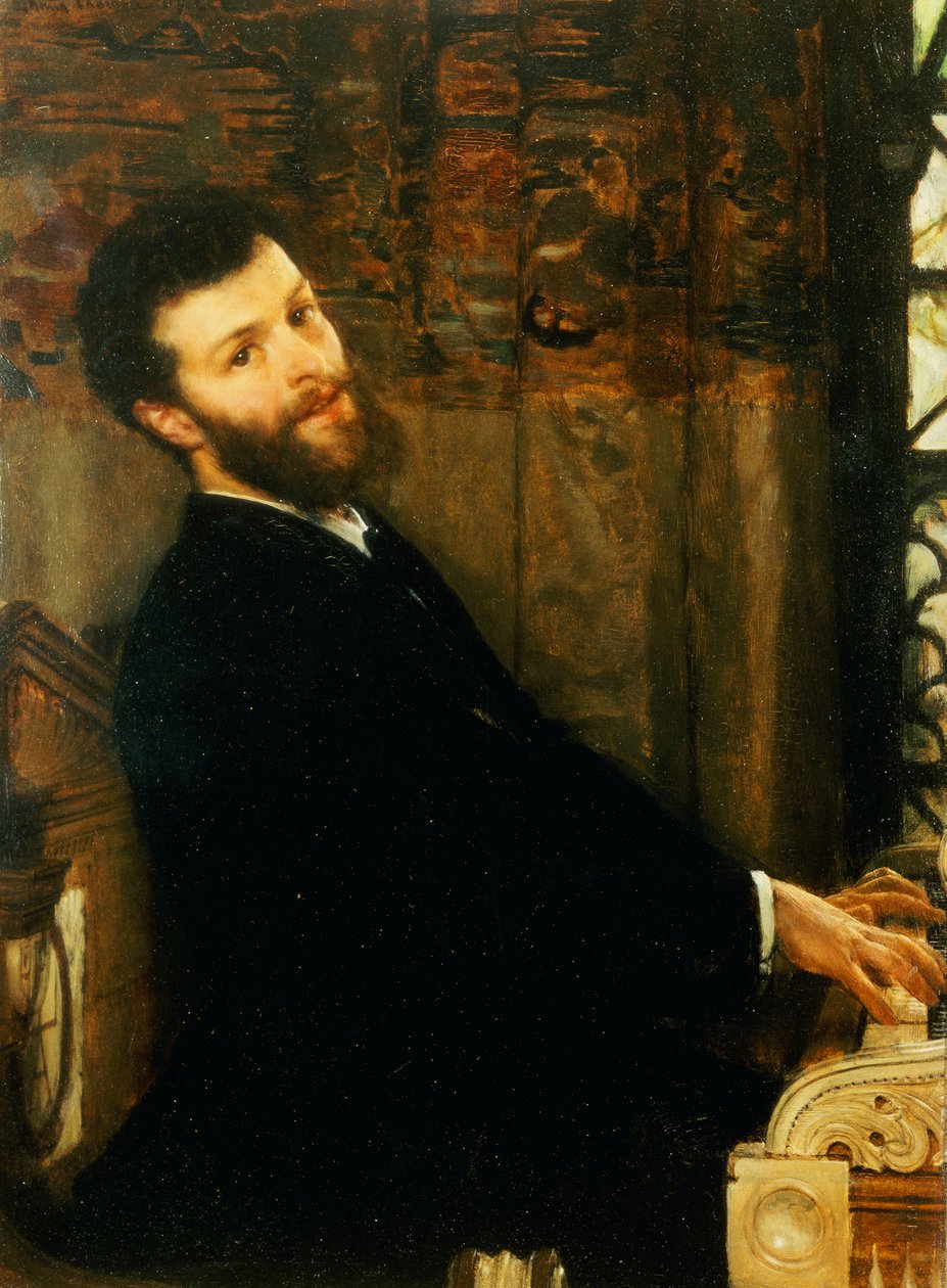 アルマタデマのピアノを弾く歌手ジョージヘンシェルの肖像、タウンゼンドハウス、1879 作： ローレンス・アルマ・タデマ