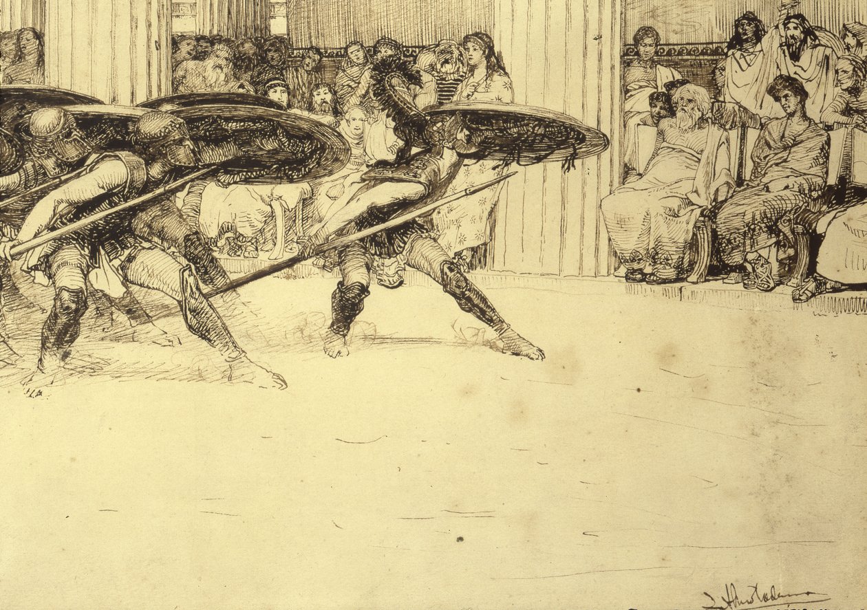 Pyrrhic Dance、1886年頃 作： ローレンス・アルマ・タデマ
