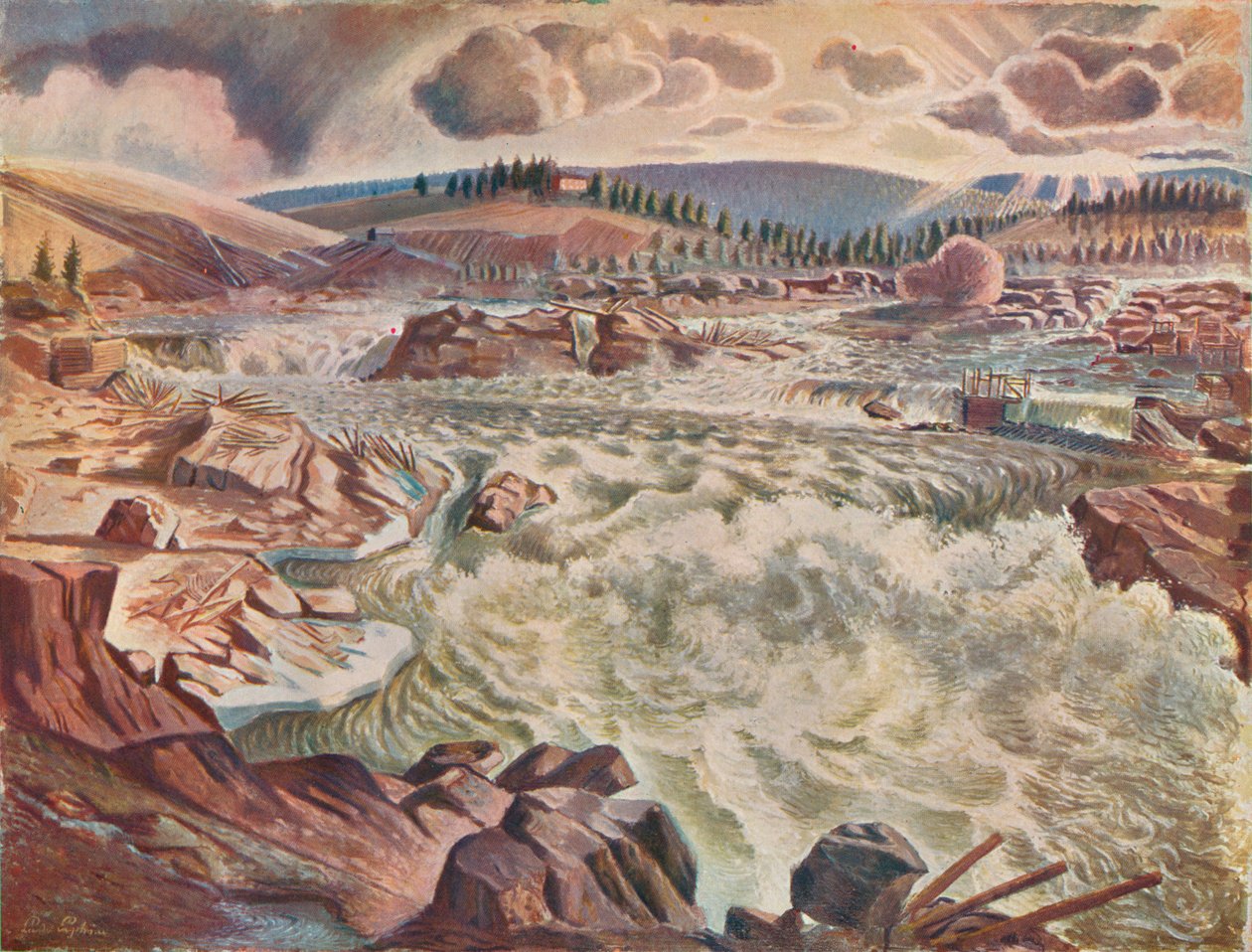 滝、c1900 1935。 作： リアンダー・エングストローム