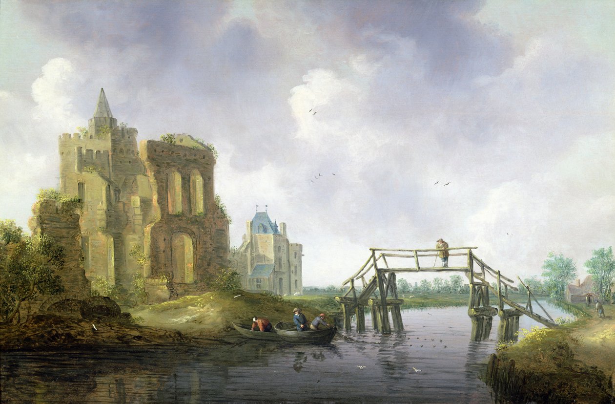 ハーレムの外のHeemstedeの橋 作： レンデルトまたはレナード・クニフ