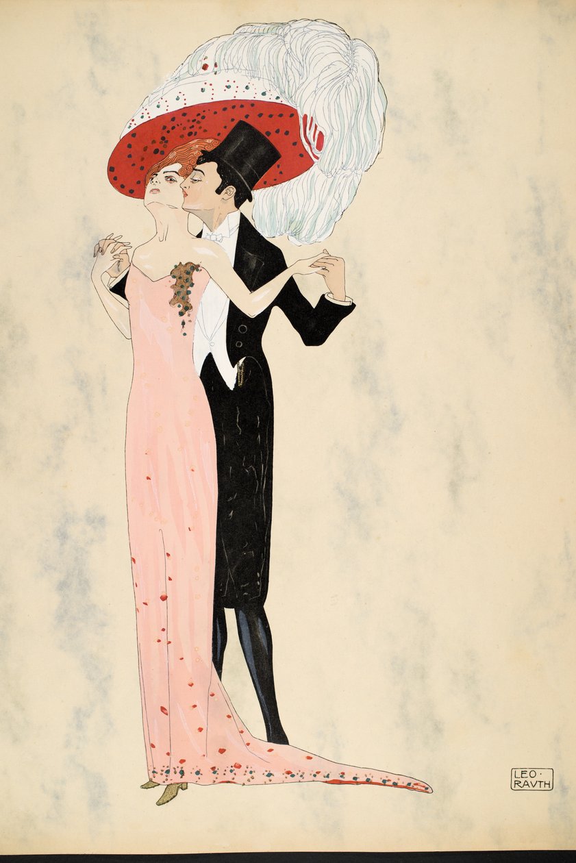 Ballgeflüster、1911年（pochoir print） 作： レオ・ラウト