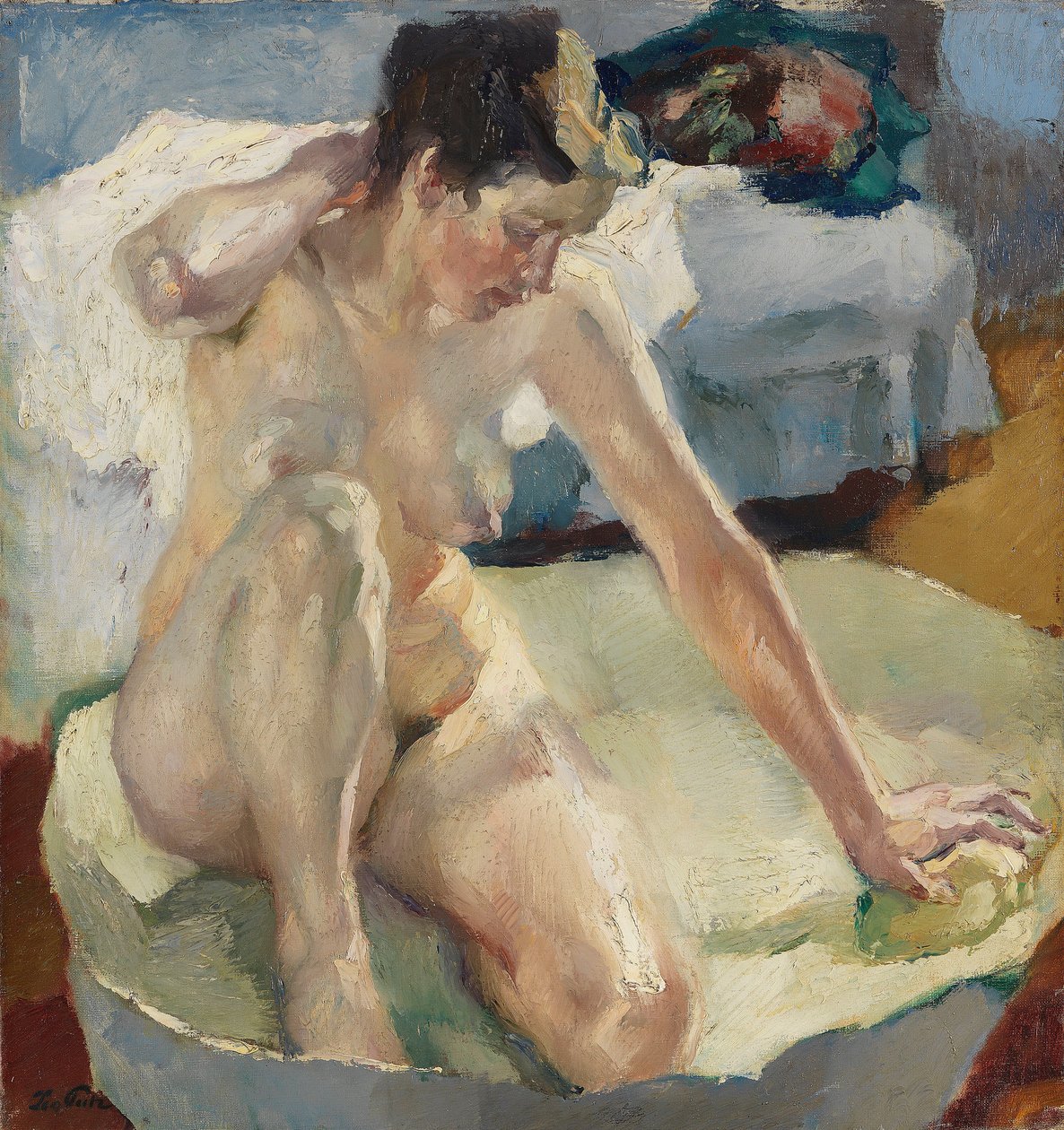 Au bain II - In the Bath II」プッツ、レオ（1869-1940）作。油彩・キャンバス 作： レオ石膏