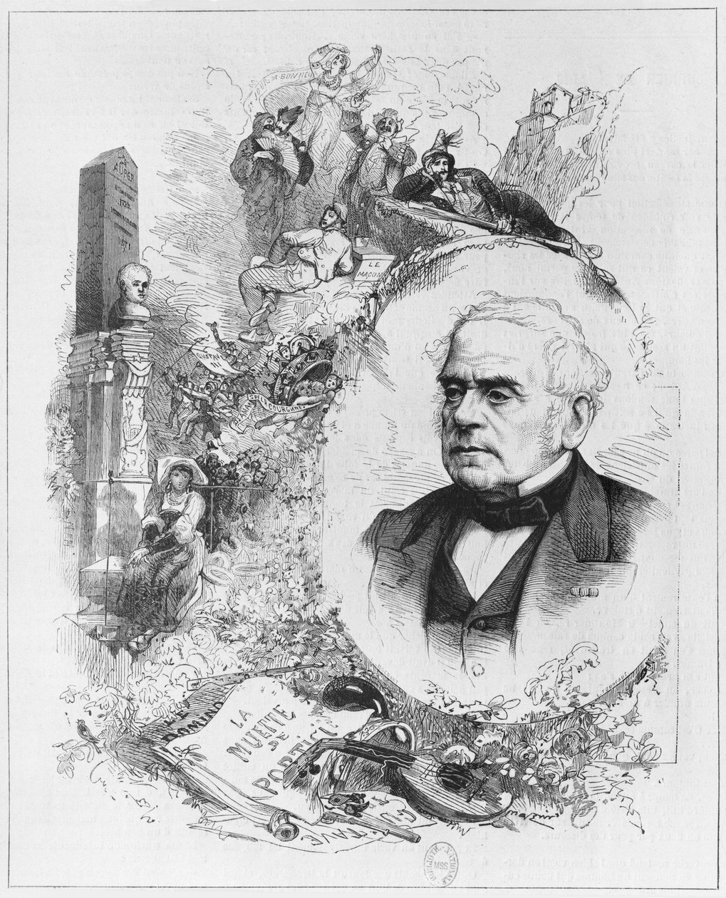 Auber Spirit（1782-1871）（白黒写真） 作： レオンアレクサンドルトゥールフォー