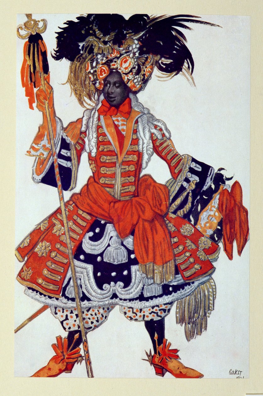 女王の衛兵の衣装デザイン、眠れる森の美女、1921年 作： レオン・バクスト