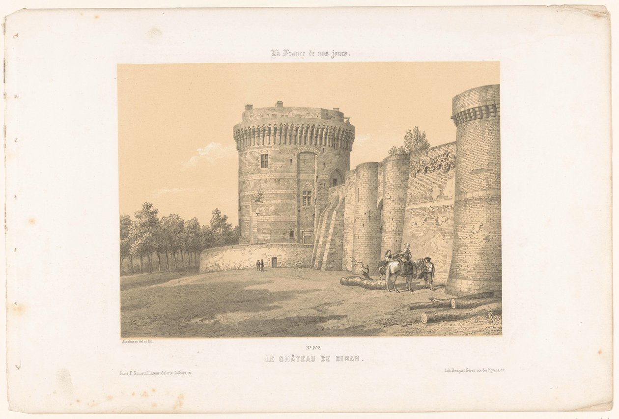 ディナン城の塔の 1 つのビュー Le château de Dinan (オブジェクトのタイトル) 現代フランス（シリーズタイトル） La France de nos jours (オブジェクトのシリーズ タイトル) 作： レオン・オーギュスト・アセリノー